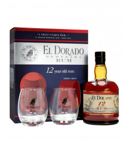 El Dorado 12 ans rhum guyane en coffret avec deux verres