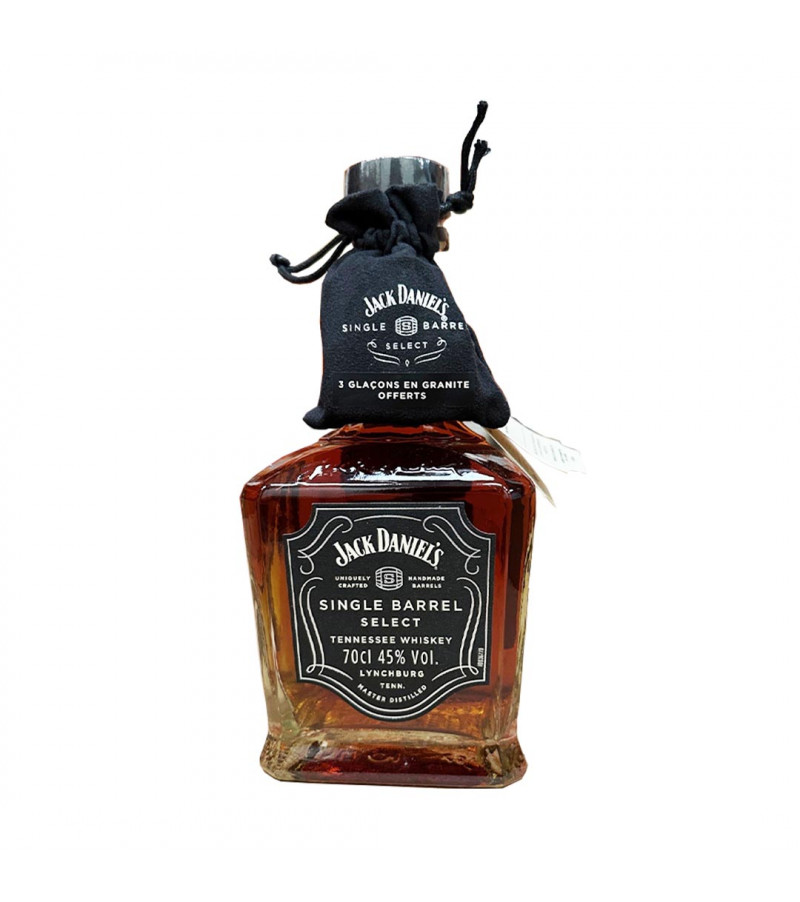 Jack Daniel's Single Barrel Tennessee Whiskey avec pierres à whisky