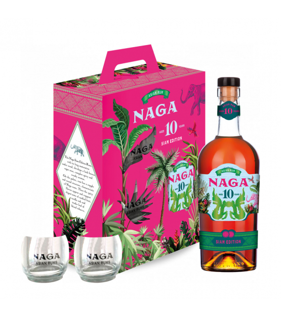 Naga Siam Rum coffret + 2 verres Indonésie