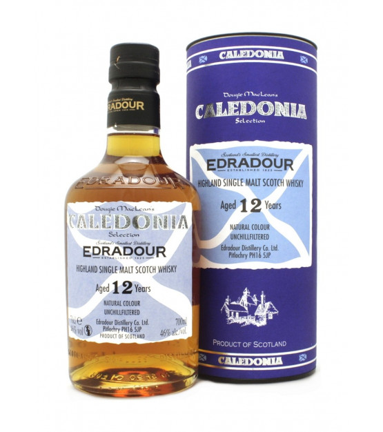 Edradour 12 ans Caledonia Highland Single Malt Whisky avec son étui