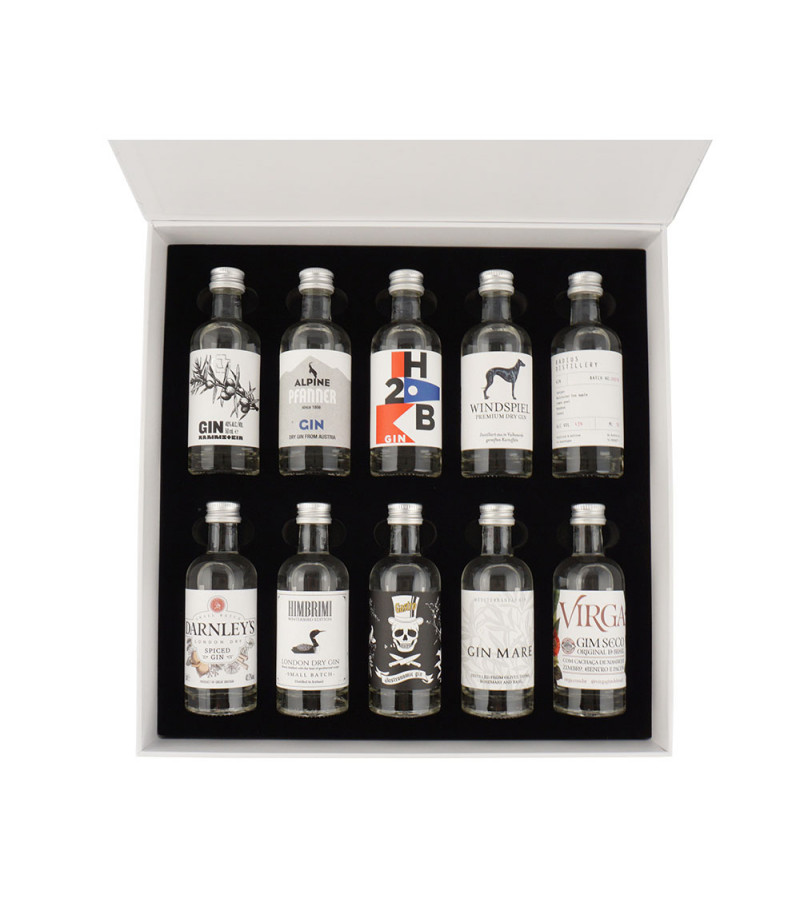 Coffret de gins de 10 destinations et 10 marques pour les amateurs du Gin