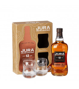 Isle of Jura 12 ans whisky en coffret avec 2 verres
