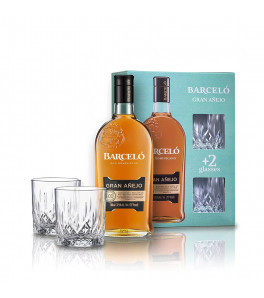 Coffret Barcelo Gran Anejo avec deux verres